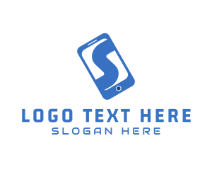 Call - Cellphone Mobile Letter S logo design