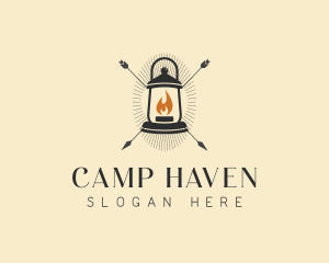 Lantern Lamp Camp logo design