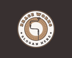 Vintage Brace Drill Tool logo design