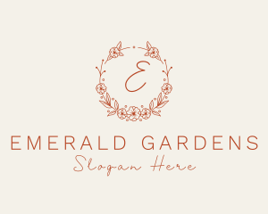 Flower Garland Wreath logo design