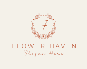 Flower Garland Wreath logo design