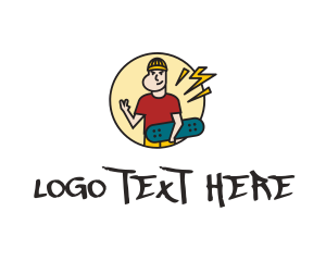 Skater - Hustle Skater Rush logo design