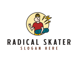 Skater - Hustle Skater Rush logo design