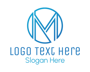 Blue Circle - Blue M Circle logo design