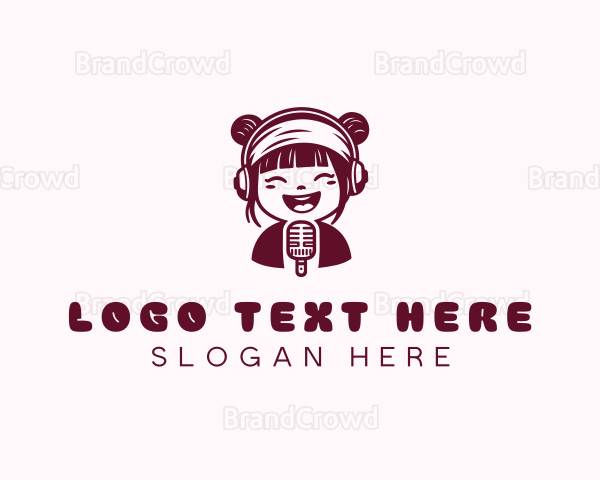 DJ Podcaster Girl Logo
