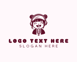 Dj - DJ Podcaster Girl logo design