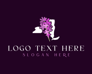 Map - New York Lilac Flower logo design