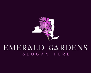 New York Lilac Flower logo design