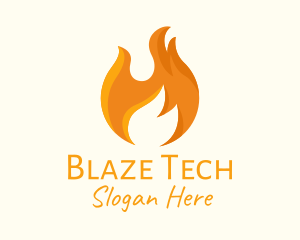 Hot Fire Flame logo design