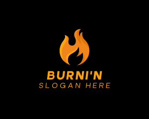 Hot Fire Flame logo design