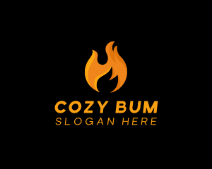 Hot Fire Flame logo design