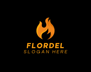 Hot Fire Flame logo design