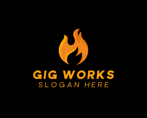 Hot Fire Flame logo design