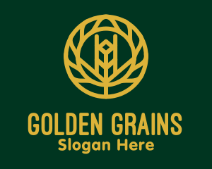 Grains - Gold Wheat Agriculture logo design
