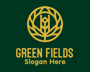 Fields - Gold Wheat Agriculture logo design