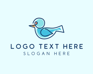 Sitting - Monoline Bird Aviary logo design