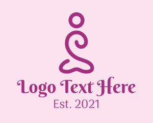 Aerobic - Minimalist Yoga Pose logo design