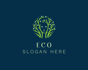 Herbal - Human Face Tree Wellness logo design