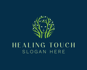 Human Face Tree Wellness logo design