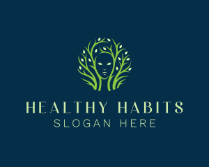 Human Face Tree Wellness logo design