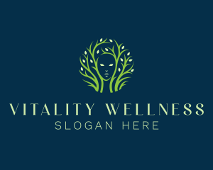 Human Face Tree Wellness logo design