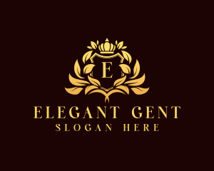 Elegant Crown Shield logo design