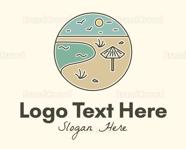 Summer Beach Umbrella Logo