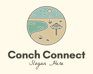 Summer Beach Umbrella logo design