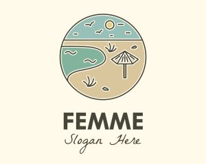 Summer Beach Umbrella logo design