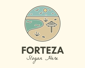 Summer Beach Umbrella logo design