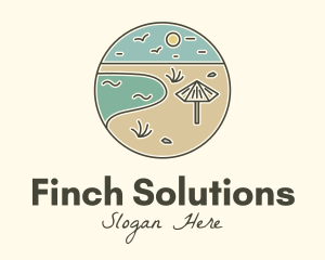 Summer Beach Umbrella logo design