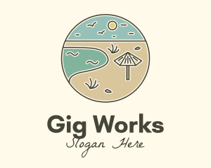 Summer Beach Umbrella logo design