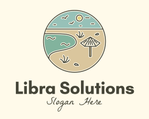 Summer Beach Umbrella logo design