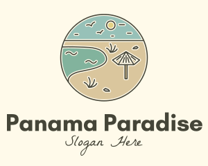 Summer Beach Umbrella logo design