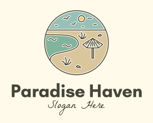 Summer Beach Umbrella logo design