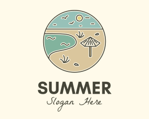 Summer Beach Umbrella logo design