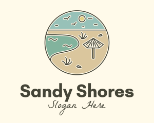 Beach - Summer Beach Umbrella logo design