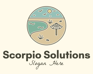 Summer Beach Umbrella logo design