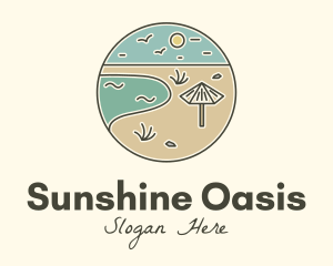 Summer Beach Umbrella logo design