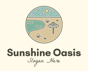 Summer - Summer Beach Umbrella logo design