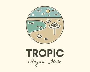 Summer Beach Umbrella logo design