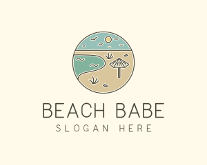 Summer Beach Umbrella logo design