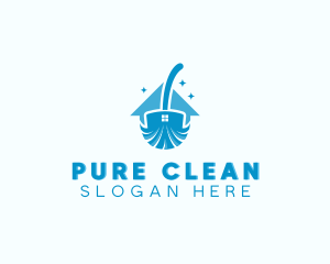 Broom House Cleaning logo design