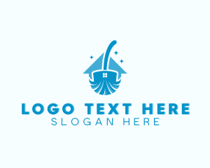 Clean - Broom House Cleaning logo design