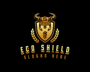 Viking Helmet Shield logo design