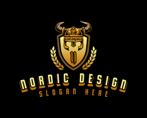 Viking Helmet Shield logo design