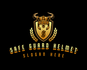 Viking Helmet Shield logo design