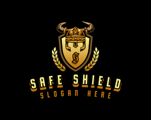 Viking Helmet Shield logo design