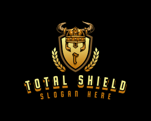 Viking Helmet Shield logo design