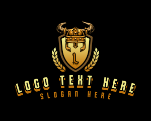 Viking - Viking Helmet Shield logo design